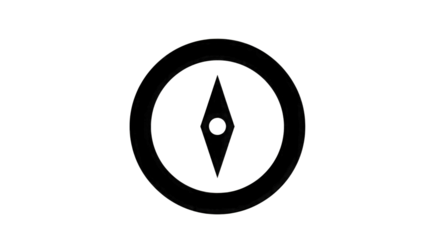 Stylized Compass Icon Outline navigation direction isolated on a transparent background