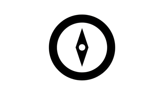 Stylized Compass Icon Outline navigation direction isolated on a transparent background