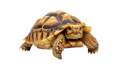 Sulcata Tortoise on Black Background call error isolated on a transparent background