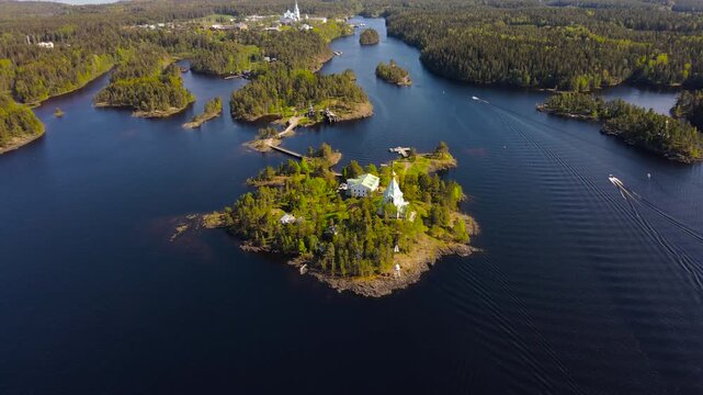 Nikolsky hermitage. Valaam Island. Lake Ladoga. Russia.