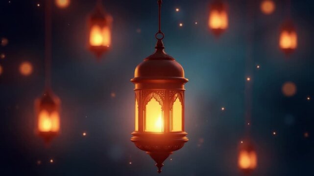 AI generated Animated Ramadhan Lantern Background Loop
