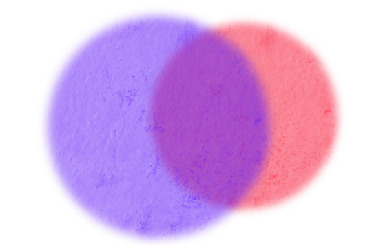 Abstract blended circles of deep purple and vibrant red swirling together creating a mesmerizing gradient effect with soft edges transparent background - Powered by Adobe