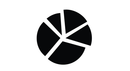 Abstract black broken circle shape graphic element simple monochrome design vector