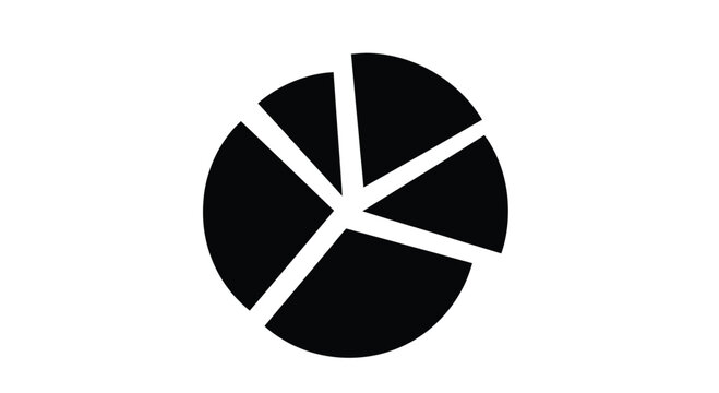 Abstract black broken circle shape graphic element simple monochrome design vector