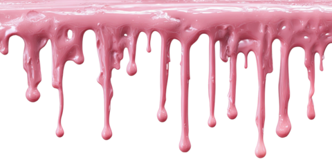 Pink dripping substance against black background