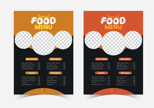 Modern restaurant food menu temple design