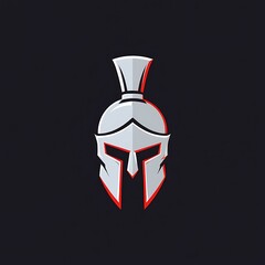 Spartan helmet digital illustration logo on dark background for graphic design