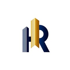 Fototapeta premium HR initials building design logo concept for real estate business