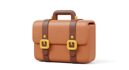 Vintage Brown Leather Briefcase with Gold Hardware.