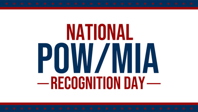 National POW MIA Recognition Day Design with american flag colors typography Backdrop Illustration.