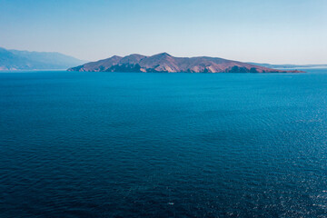 Beautiful aerial landscape from a drone on the Croatian island of Krk. Croatian landscape.