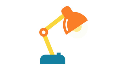 Simple Orange and Yellow Desk Lamp Icon.