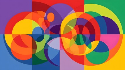 Colorful overlapping circles create a vibrant and playful design removed background