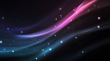 Abstract dark background with glowing waves and particles removed background
