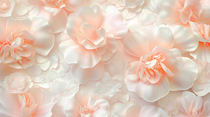 pink flower background, ivory floral wall decorations in the style of white, Generative AI