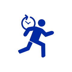 【Business Icons – Meeting】Running late icon / 時間に追われて走る人のアイコン	