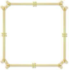 Gold Frame – Elegant gold  Border on a transparent background. PNG, 300 DPI
