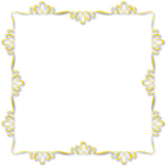 Gold Frame – Elegant gold  Border on a transparent background. PNG, 300 DPI