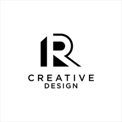 Fototapeta premium Monogram Letter R Logo Vector Design symbol Brand Identity Company Creative Elegant Corporate Modern Graphic Template Alphabet Initial Concept Minimal Geometric Marketing