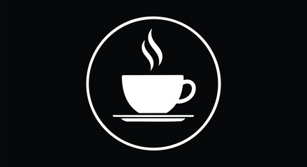 Enjoy a hot, freshly brewed coffee cup logo for your café or restaurant branding identity now