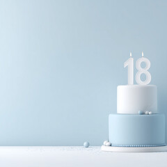 Obraz premium birthday cake with candles (number 18), pastel colors