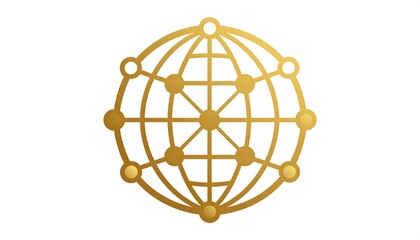 Gold globe interconnected by lines