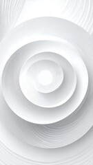 Obraz premium A multifaceted, layered, white spiral design exhibits a captivating sense of depth and complexity.