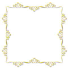 Gold Frame – Elegant gold  Border on a white background. JPG, 300 DPI