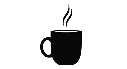 Enjoy a steaming cup of coffee or tea with this elegant black mug graphic for your branding or designs