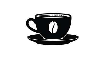 Start your day right with this stylish monochrome coffee cup featuring a bold coffee bean design