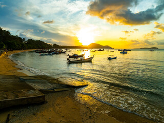 Nature light sunset or sunrise sky colorful sky with amazing clouds in sunset sky landscape light cloud background