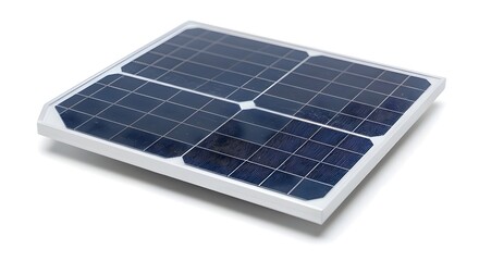 Square solar panel on white background