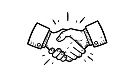 Handshake Illustration: Two Hands Clasped in Agreement. © Maryati