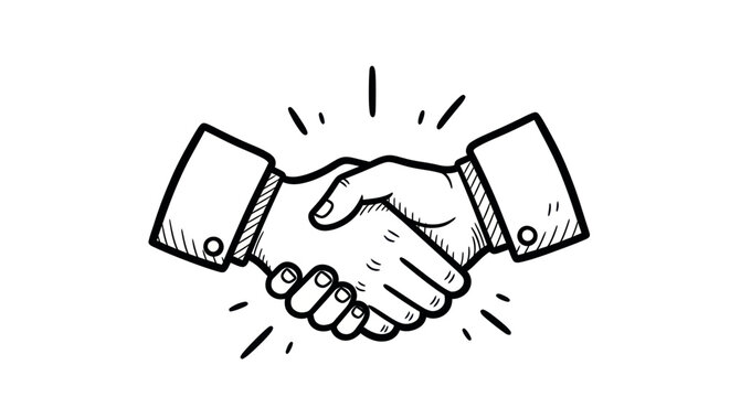 Handshake Illustration: Two Hands Clasped in Agreement.