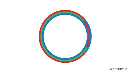 Concentric Rings: Red, Green, and Blue Circular Design on White Background