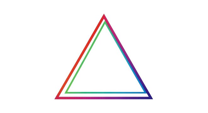 Abstract Rainbow Triangle Frame: Geometric Design Element