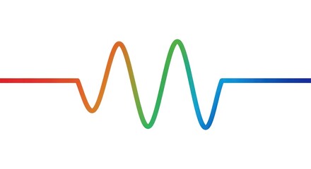 Colorful Gradient Waveform on White Background, Abstract Design.