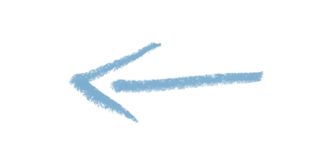 A faded blue chalk arrow pointing to the left on a black background leading the way with chalky