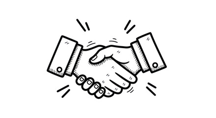 Obraz premium Simple Handshake Graphic Illustration.