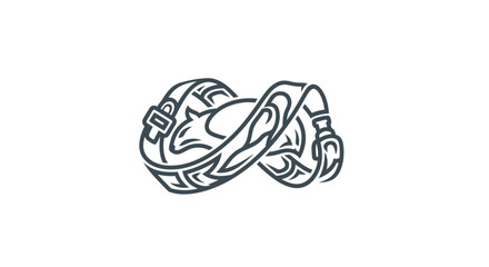 Tribal Patterned Belt Twisted into an Infinity Loop Symbol.