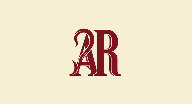 Elegant AR letter combination initial monogram logo design.