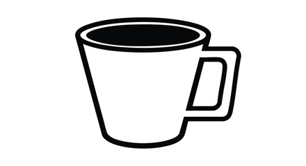 Elegant black and white coffee mug graphic for modern minimal design projects and business concepts