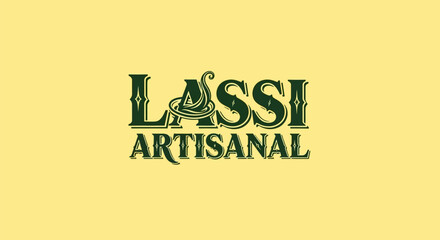 Elegant Lassi Artisanal logo with custom green typography.