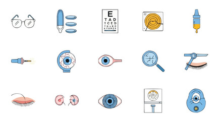 Ophthalmology and Eye Care Icons Set