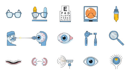 Ophthalmology and Eye Care Icons Set