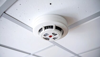 White smoke detector on ceiling (2)
