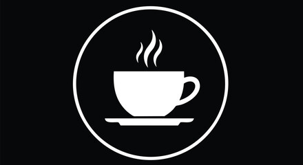 Enjoy a steaming cup of coffee graphic, perfect for cafe menus and modern minimal design elements