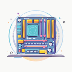Fototapeta premium Computer Motherboard Circuit Board Illustration