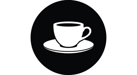 Sip morning coffee from this modern monochrome cup, ideal for a logo or menu design element today
