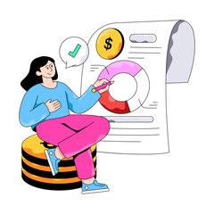 Premium download illustration of financial report